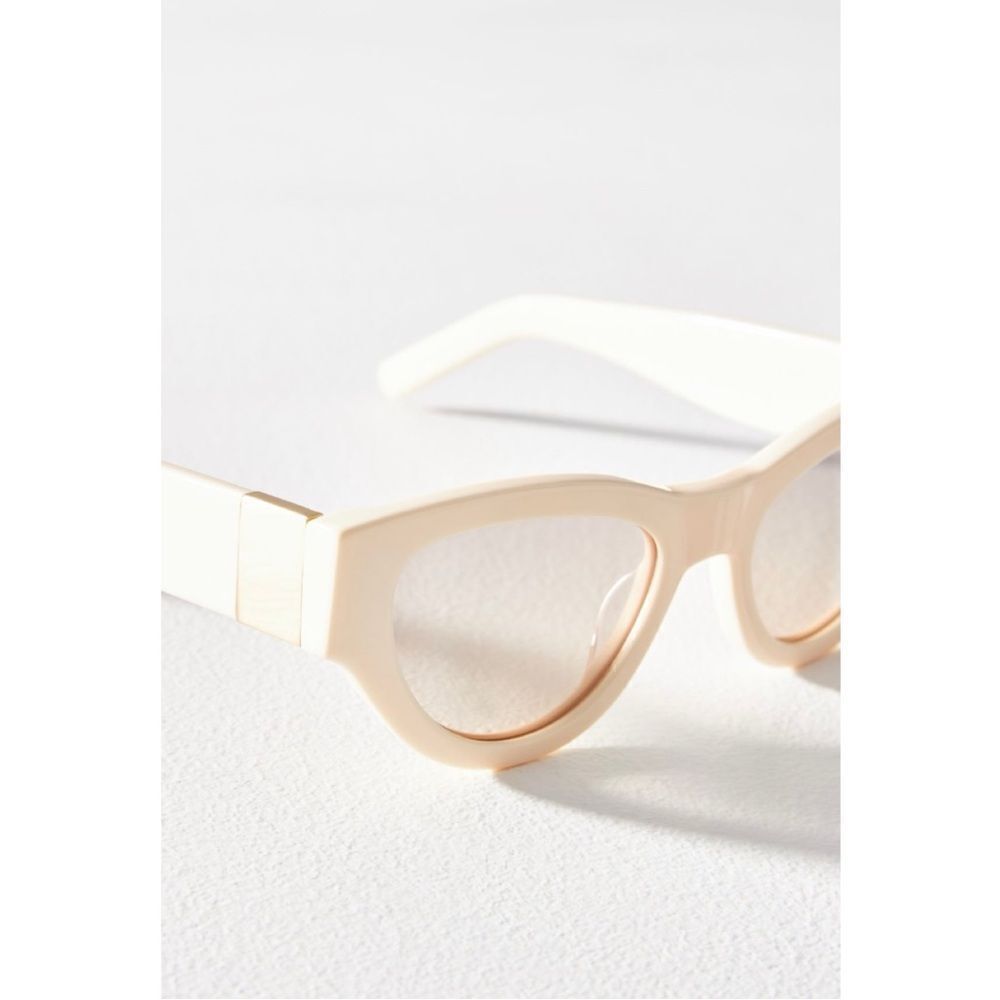 NEW Anthropologie Banbé The Carla Gold Foil Bone Grey Fade Polarized Sunglasses